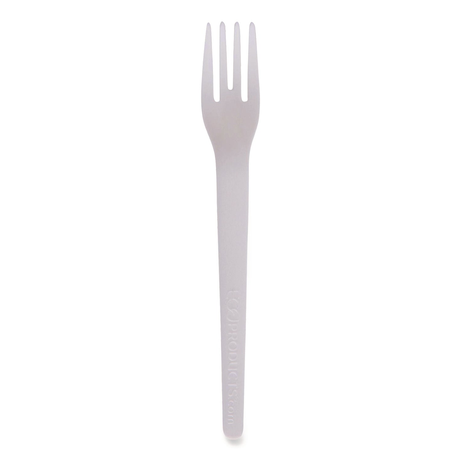 Plantware Compostable Cutlery, Fork, 6", Pearl White, 50/Pack, 20 Pack/Carton