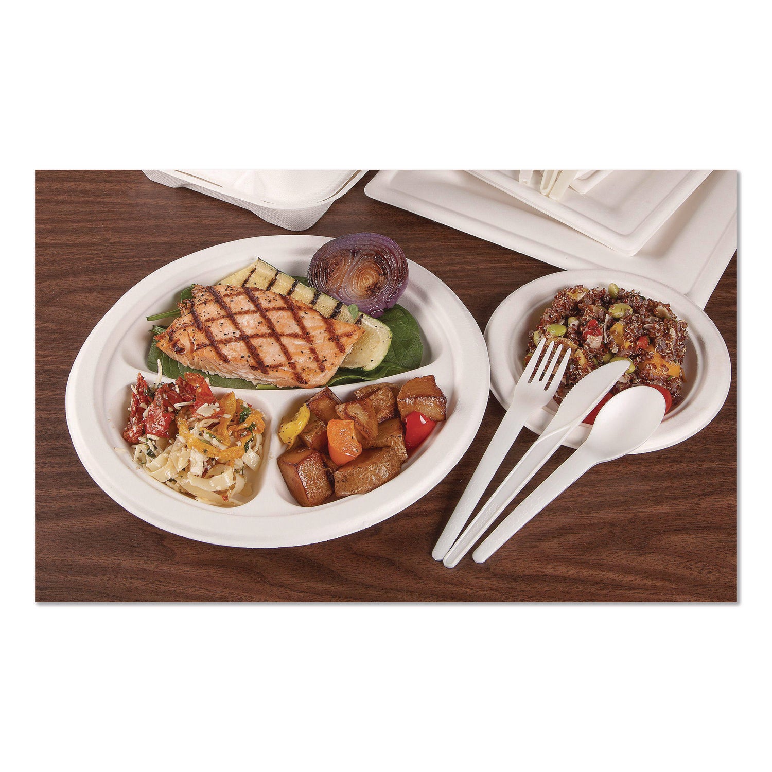 Plantware Compostable Cutlery, Spoon, 6", White, 1,000/Carton
