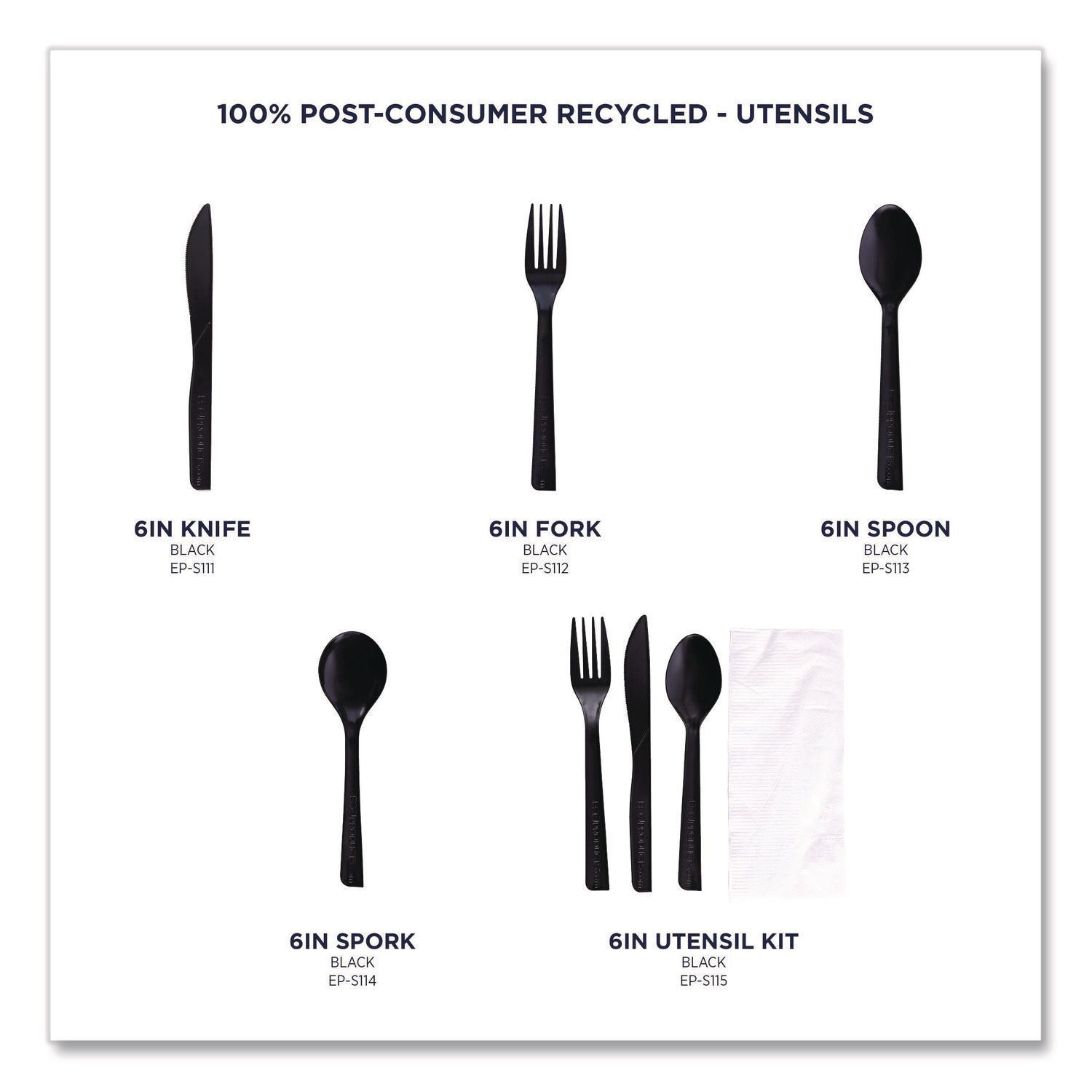 100% Recycled Content Knife - 6", 50/Pack, 20 Pack/Carton