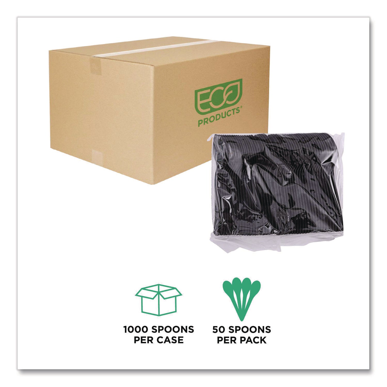 100% Recycled Content Spoon - 6" , 50/Pack, 20 Pack/Carton
