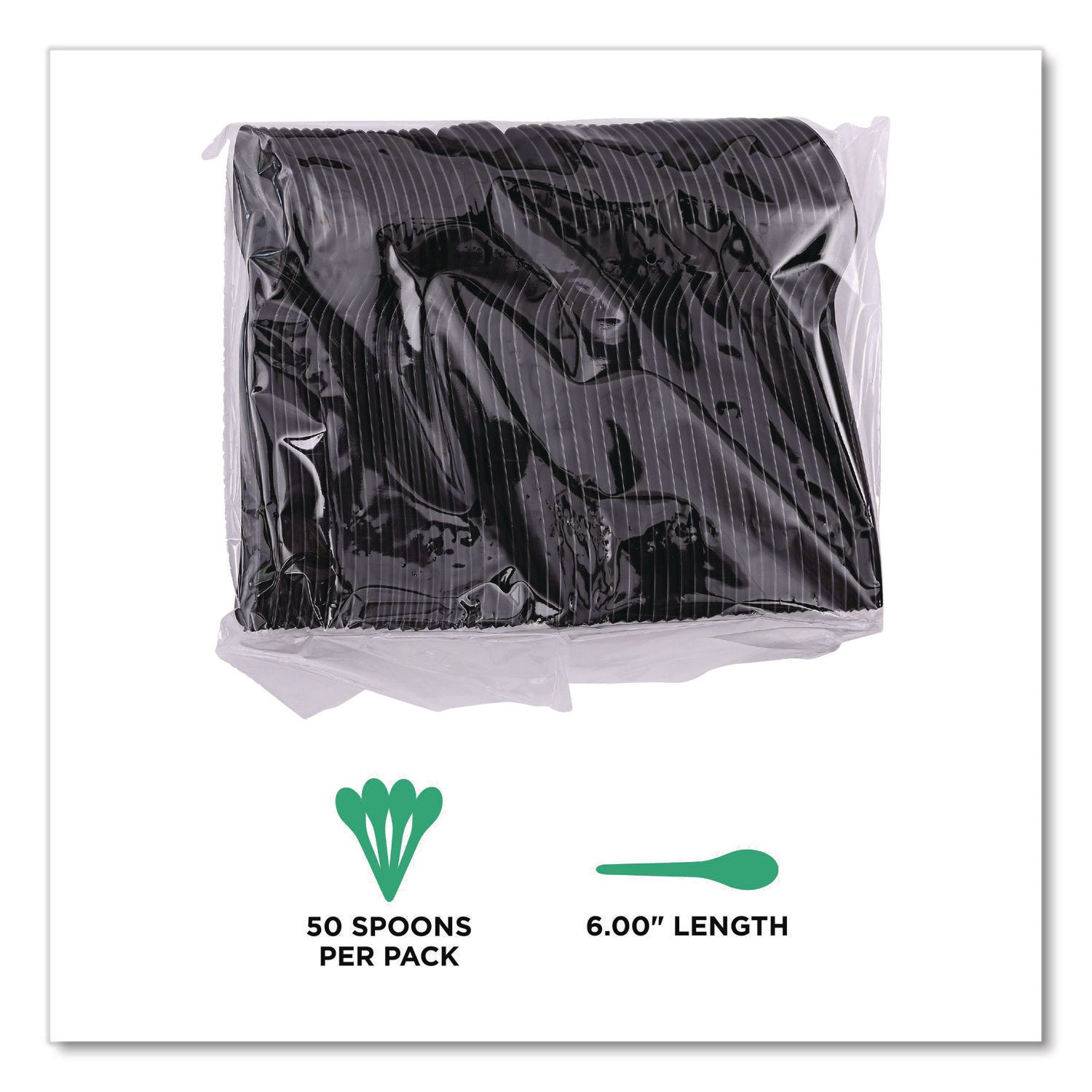 100% Recycled Content Spoon - 6" , 50/Pack, 20 Pack/Carton