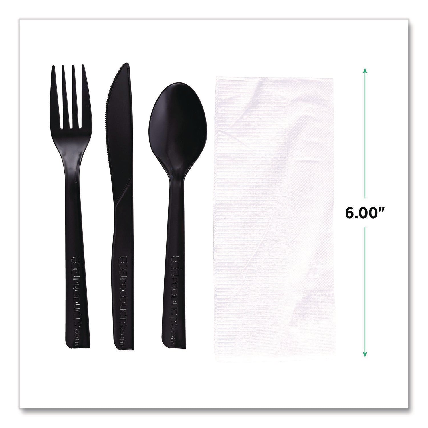 100% Recycled Content Cutlery Kit - 6", 250/Carton