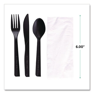 100% Recycled Content Cutlery Kit - 6", 250/Carton