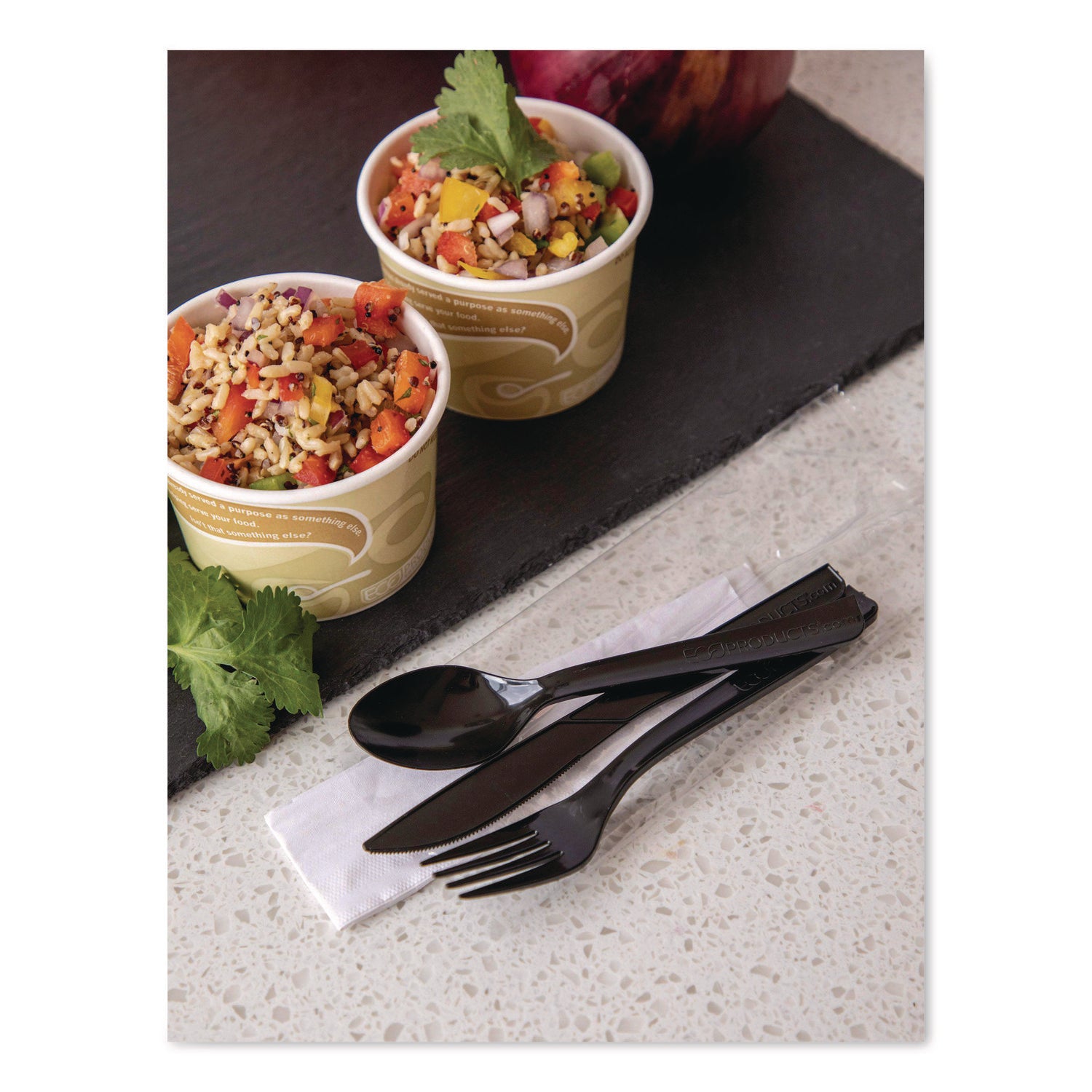 100% Recycled Content Cutlery Kit - 6", 250/Carton