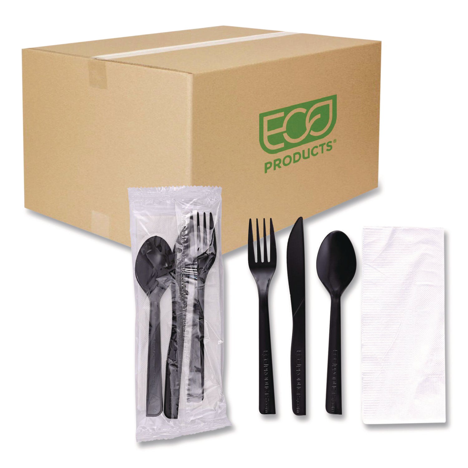 100% Recycled Content Cutlery Kit - 6", 250/Carton