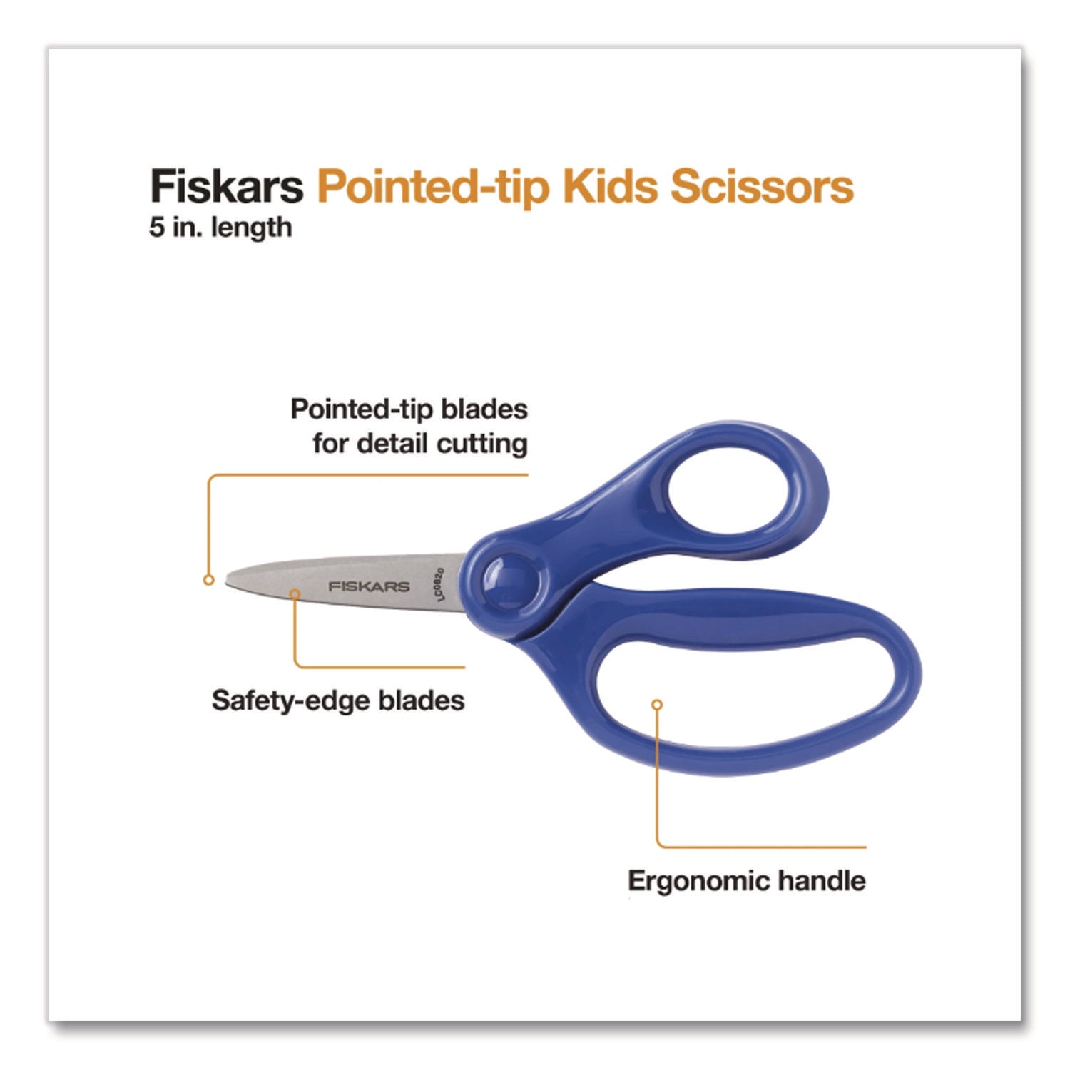 Fiskars 5" Blunt-tip Kids Scissors - Safety Edge Blade - Blunted Tip - Green, Turquoise, Blue, Red - 12 / Pack