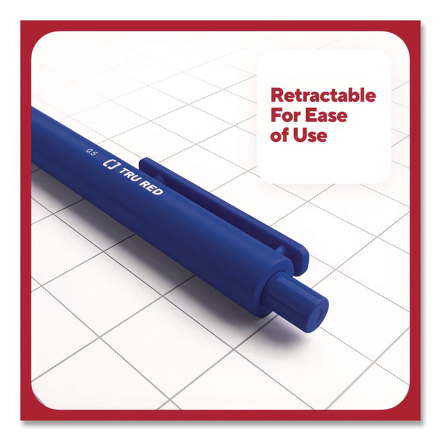 Quick Dry Gel Pen, Retractable, Fine 0.5 mm, Blue Ink, Blue Barrel, 5/Pack
