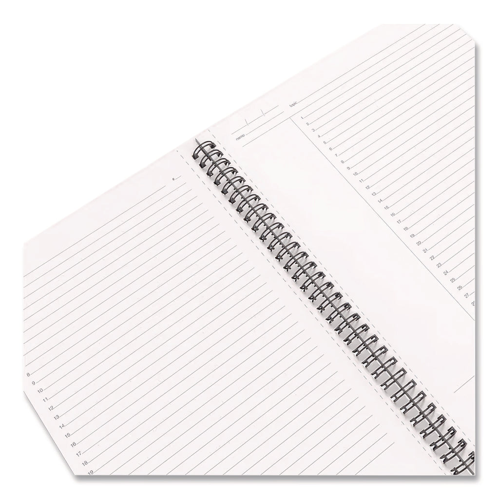 Wirebound Soft-Cover Project-Planning Notebook, 1-Subject, Project-Management Format, Black Cover, (80) 11 x 8.5 Sheets