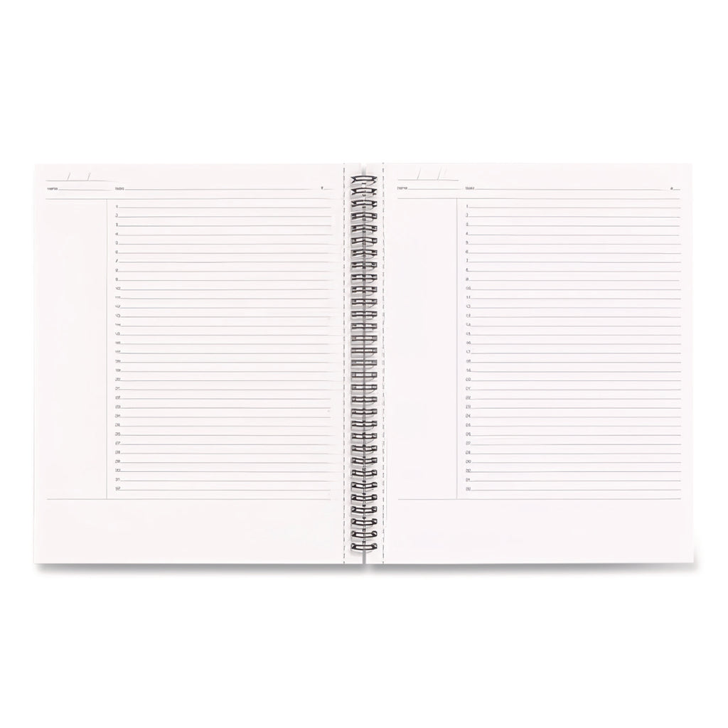 Wirebound Soft-Cover Project-Planning Notebook, 1-Subject, Project-Management Format, Black Cover, (80) 11 x 8.5 Sheets