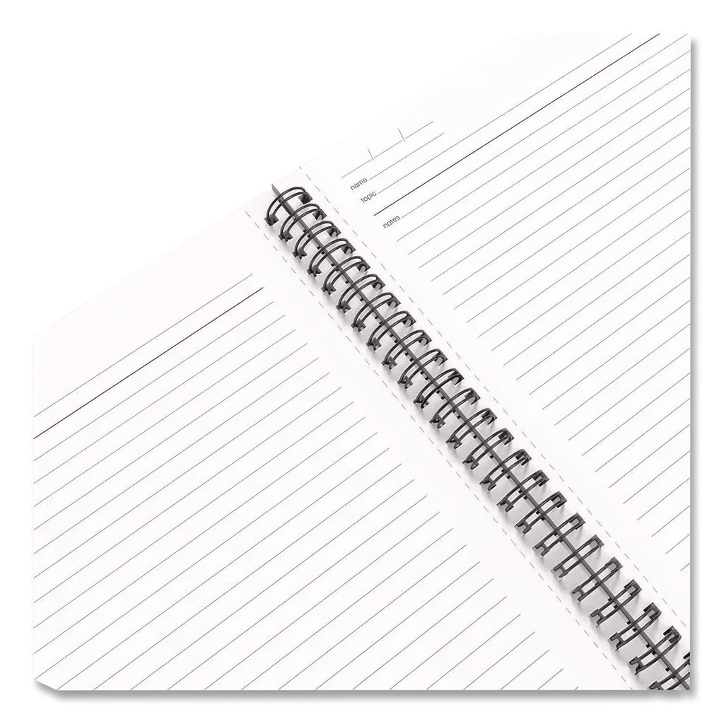 Wirebound Soft-Cover Business-Meeting Journal, 1 Subject, Meeting-Minutes/Notes Format, Black Cover, 9.5 x 6.5, 80 Sheets