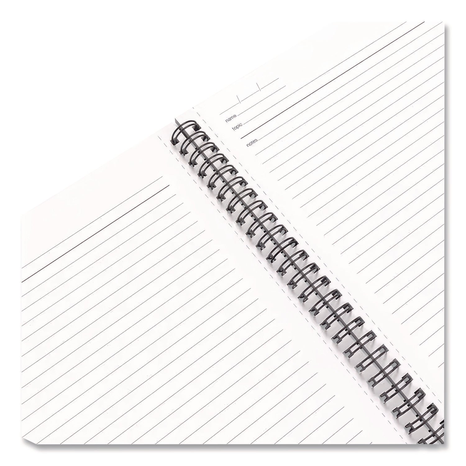 Wirebound Soft-Cover Business-Meeting Journal, 1 Subject, Meeting-Minutes/Notes Format, Black Cover, 9.5 x 6.5, 80 Sheets