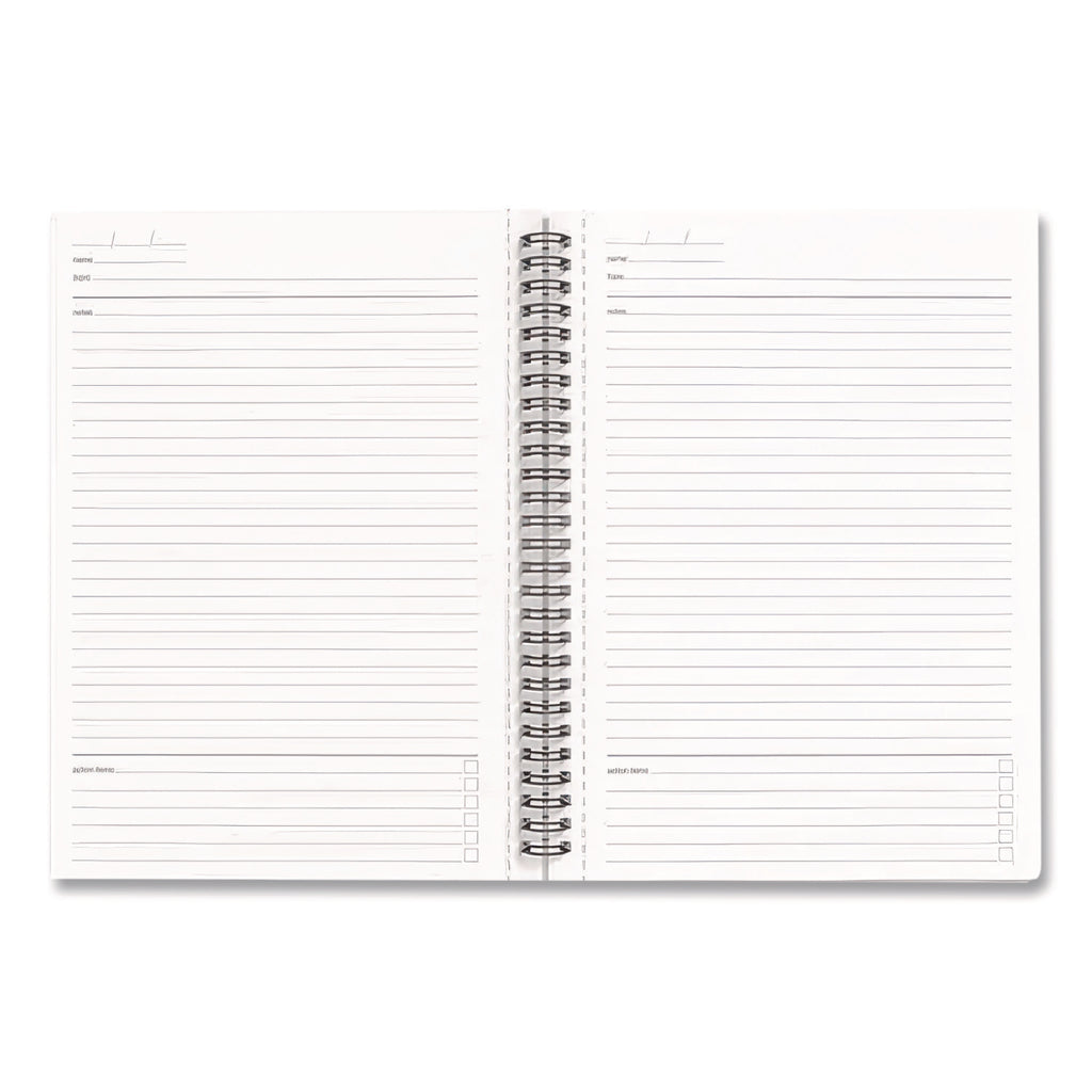 Wirebound Soft-Cover Business-Meeting Journal, 1 Subject, Meeting-Minutes/Notes Format, Black Cover, 9.5 x 6.5, 80 Sheets