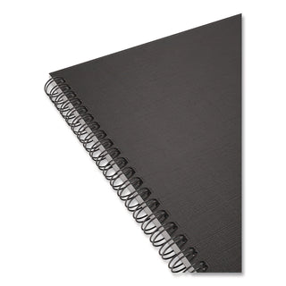 Wirebound Soft-Cover Business-Meeting Journal, 1-Subject, Meeting-Minutes/Notes Format, Black Cover, (80) 11 x 8.5 Sheets