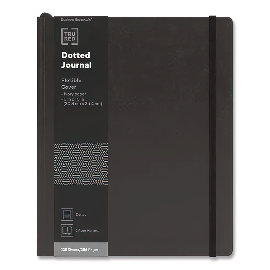 Flexible-Cover Business Journal, 1-Subject, Dotted Rule, Black Cover, (128) 10 x 8 Sheets