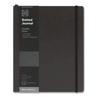 Flexible-Cover Business Journal, 1-Subject, Dotted Rule, Black Cover, (128) 10 x 8 Sheets