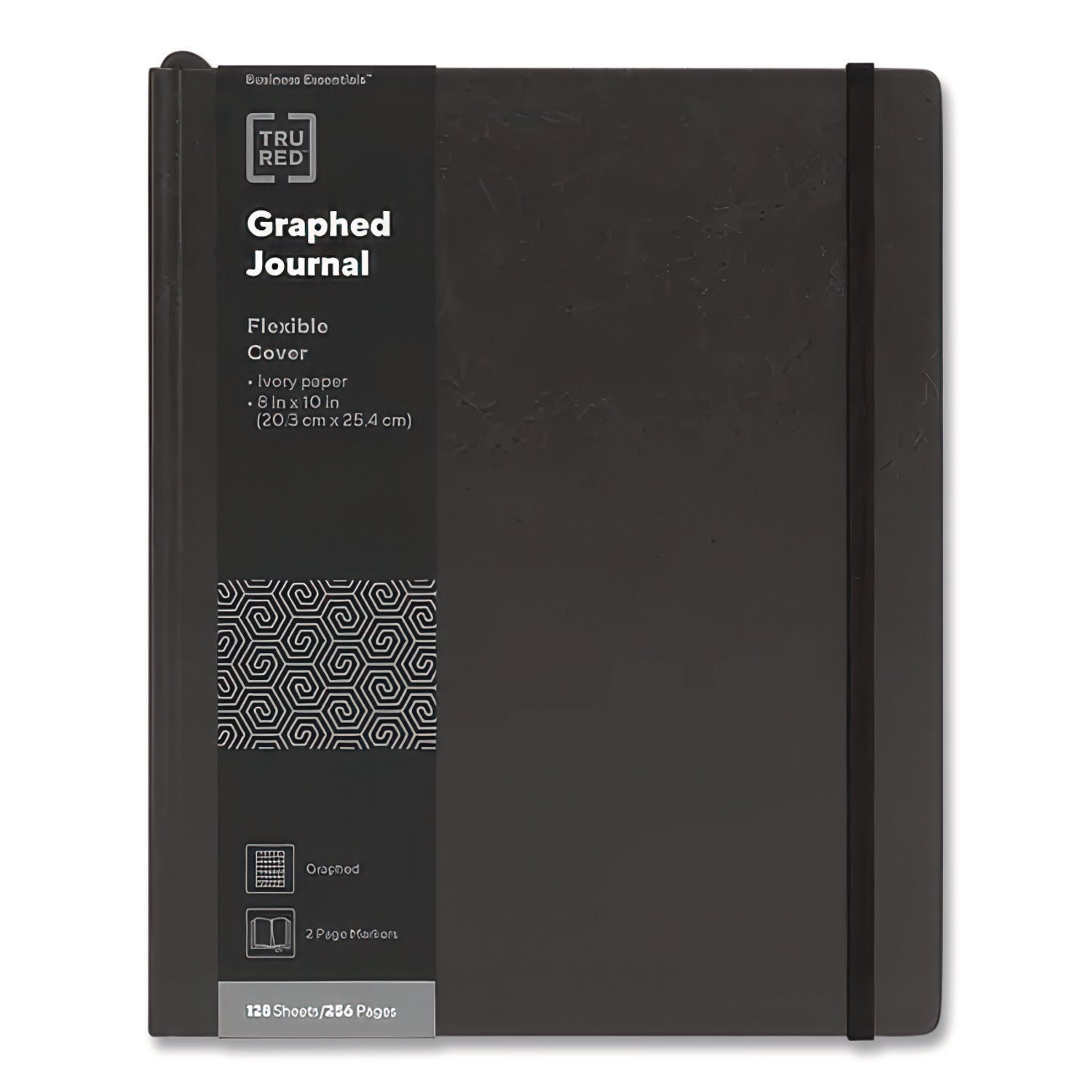 Flexible-Cover Business Journal, 1-Subject, Quadrille Rule, Black Cover, (128) 10 x 8 Sheets