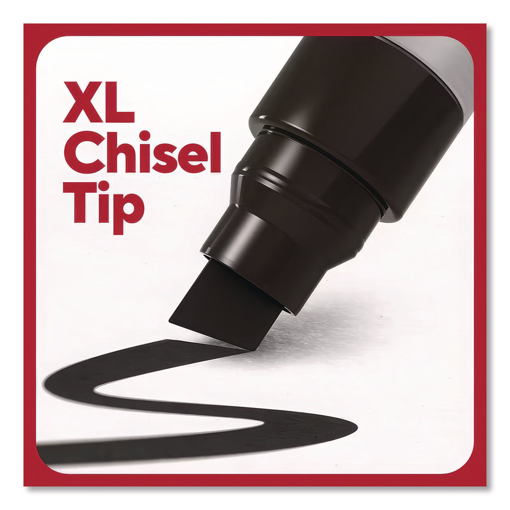 XL Permanent Marker, Extra-Broad Chisel Tip, Black