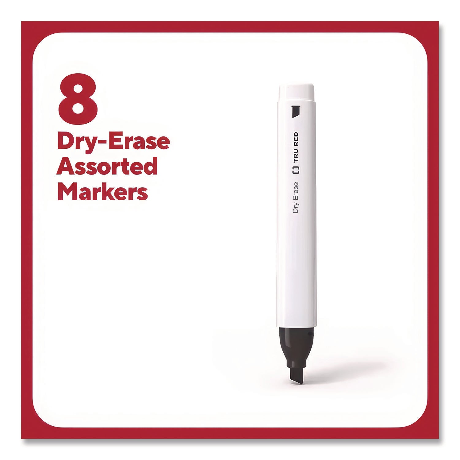 Dry Erase Marker, Tank-Style, Medium Chisel Tip, Seven Assorted Colors, 8/Pack