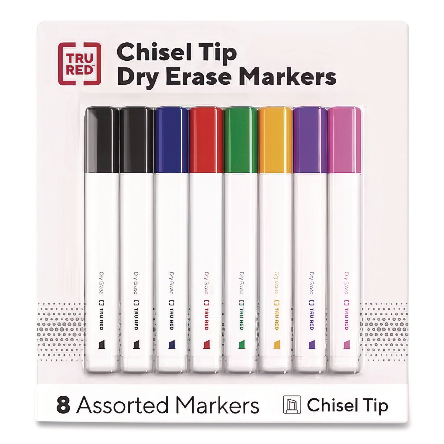 Dry Erase Marker, Tank-Style, Medium Chisel Tip, Seven Assorted Colors, 8/Pack