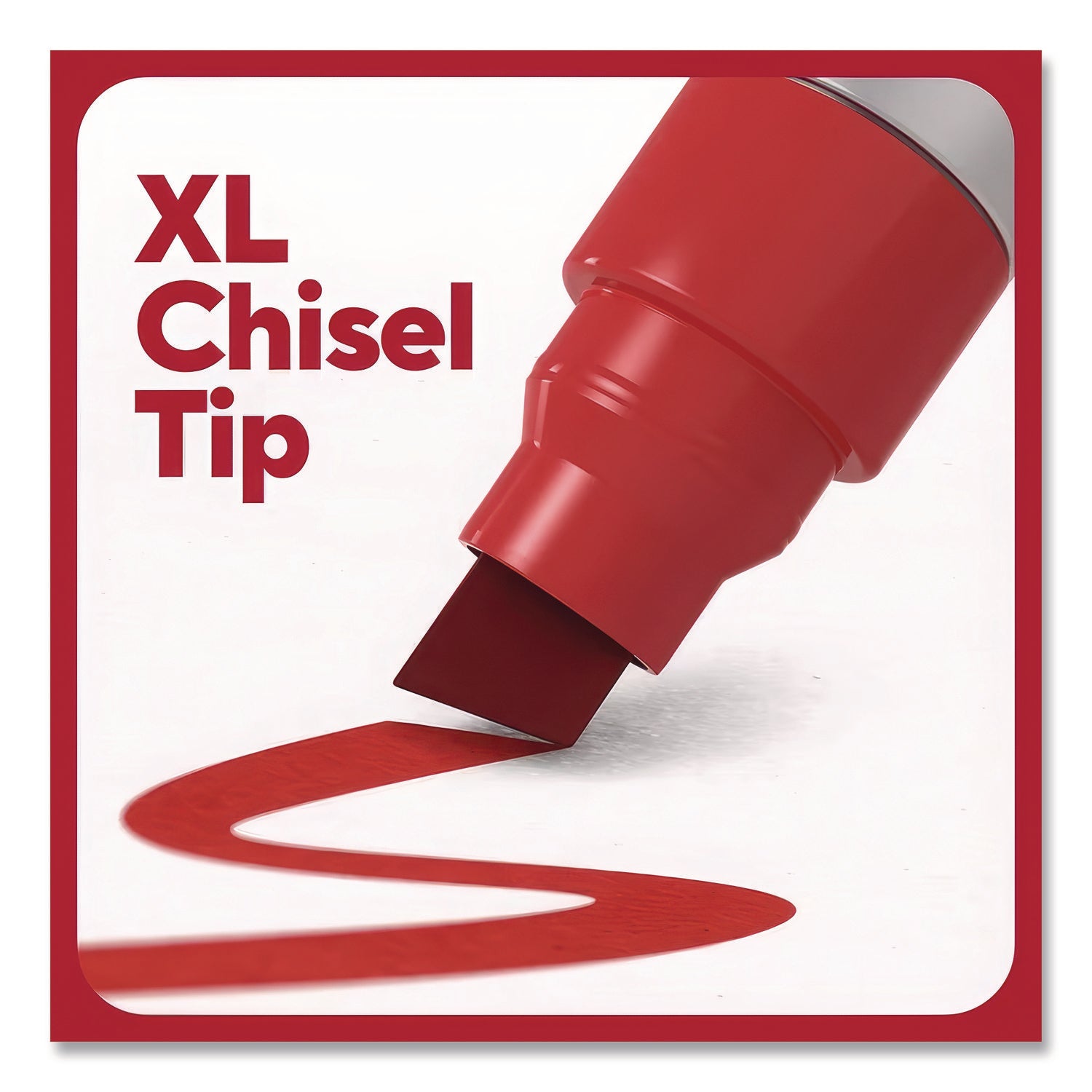 XL Permanent Marker, Extra-Broad Chisel Tip, Assorted Colors, 4/Pack