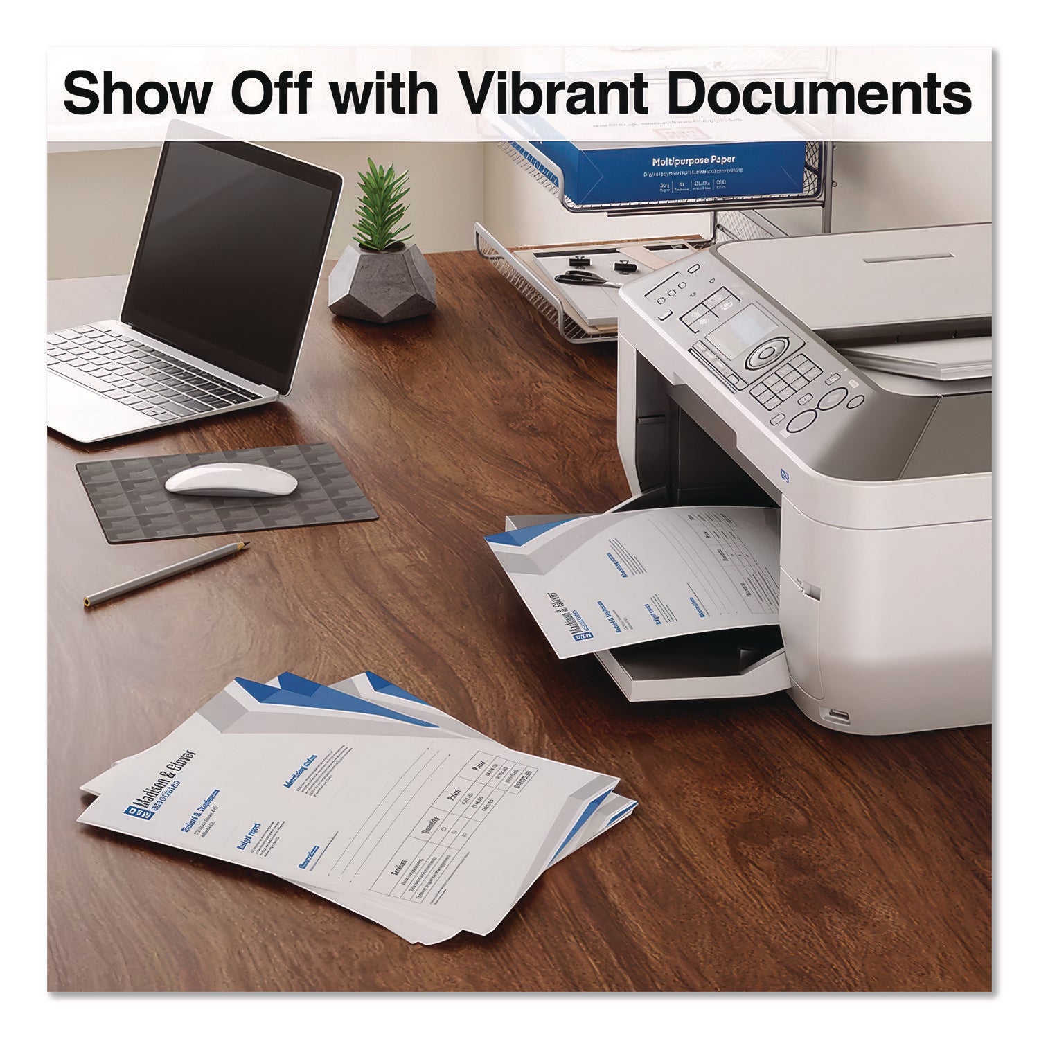 Color Printer Paper, 96 Bright, 20 lb Bond Weight, 8.5 x 11, 500 Sheets/Ream, 8 Reams/Carton