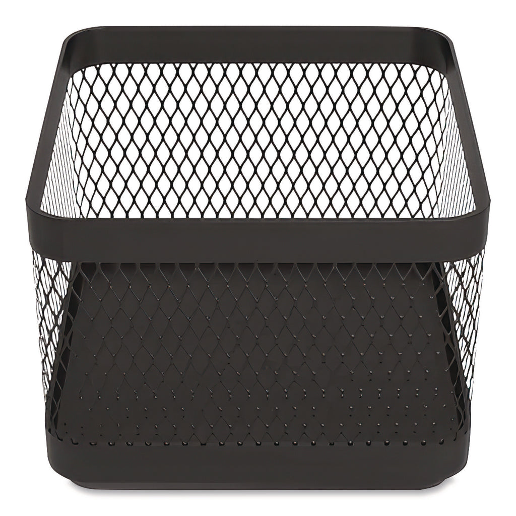 Small Stackable Wire Mesh Accessory Holder, 3.46 x 3.46 x 2.75, Black