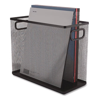 Wire Mesh Box-Style Vertical Document Organizer, 1 Section, Letter-Size, 5.79 x 12.4 x 10.16, Matte Black
