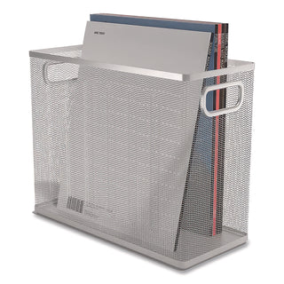 Wire Mesh Box-Style Vertical Document Organizer, 1 Section, Letter-Size, 5.79 x 12.4 x 10.16, Silver