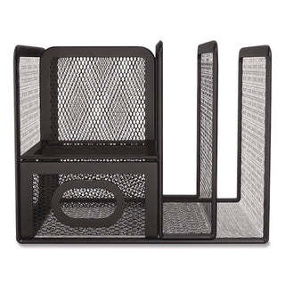 Five Compartment Wire Mesh Accessory Holder, 5.9 x 6.29 x 5.11, Black
