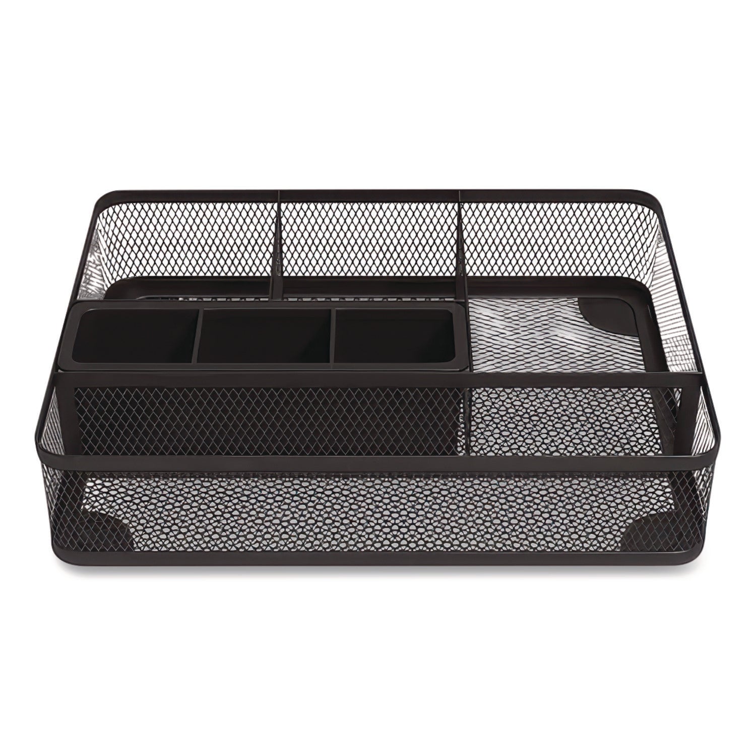 Mesh Drawer Organizer, Seven Compartment, 9.76 x 7.48 x 2.68, Black