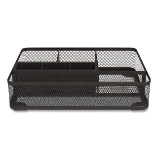 Mesh Drawer Organizer, Seven Compartment, 9.76 x 7.48 x 2.68, Black
