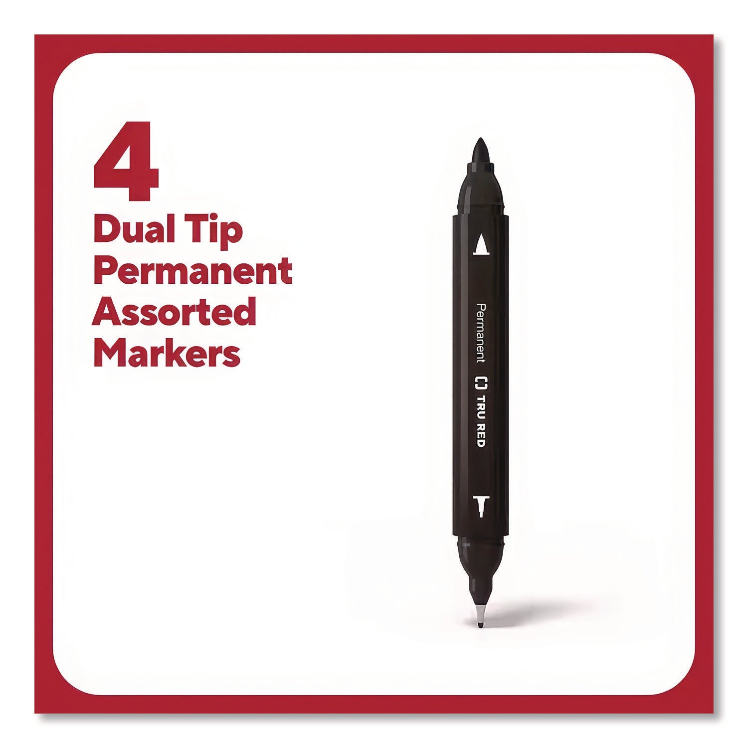 Permanent Marker, Pen-Style Twin-Tip, Extra-Fine/Fine Bullet/Needle Tips, Assorted Colors, 4/Pack