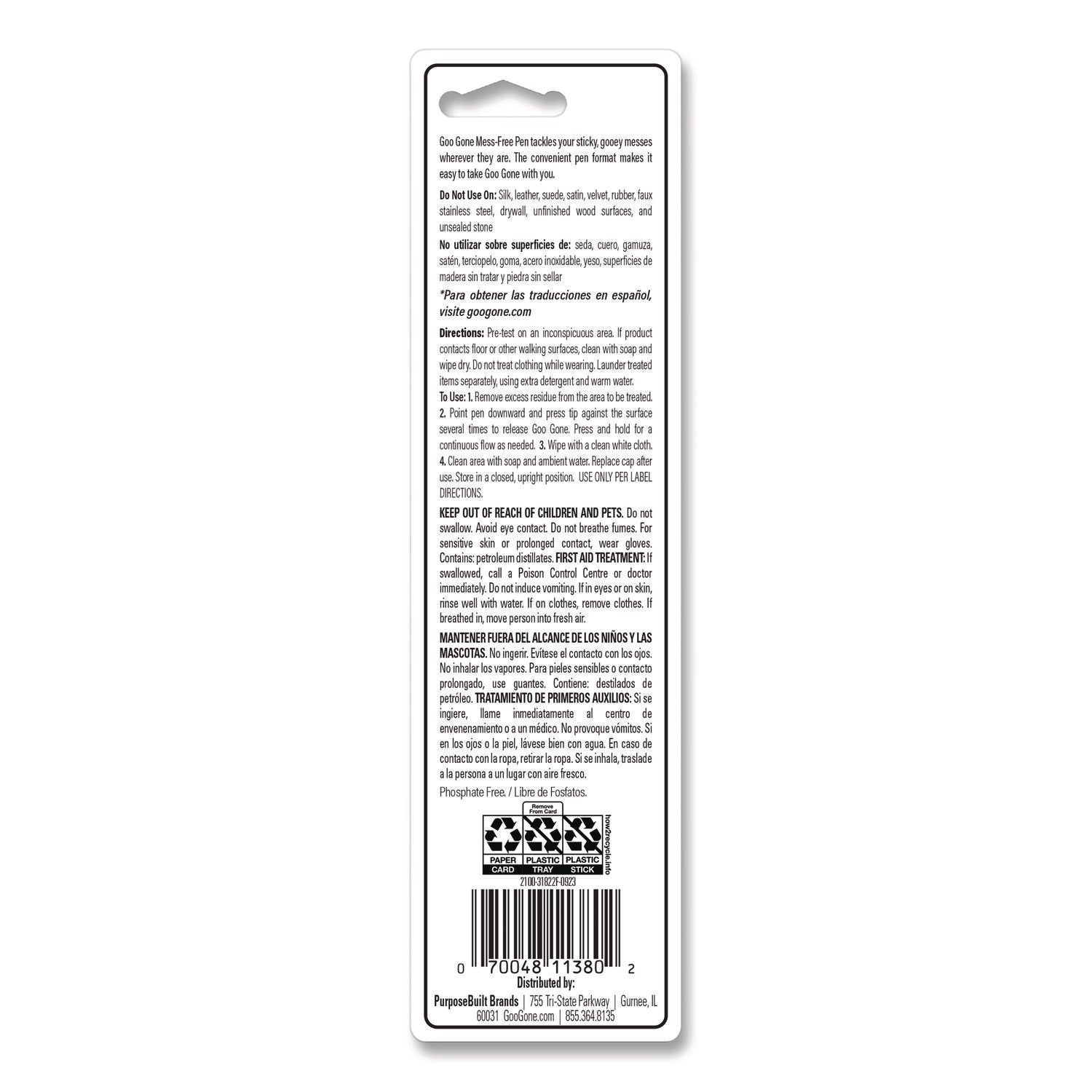 Mess-Free Pen Cleaner, Citrus Scent, 0.34 Pen Applicator, 12/Carton