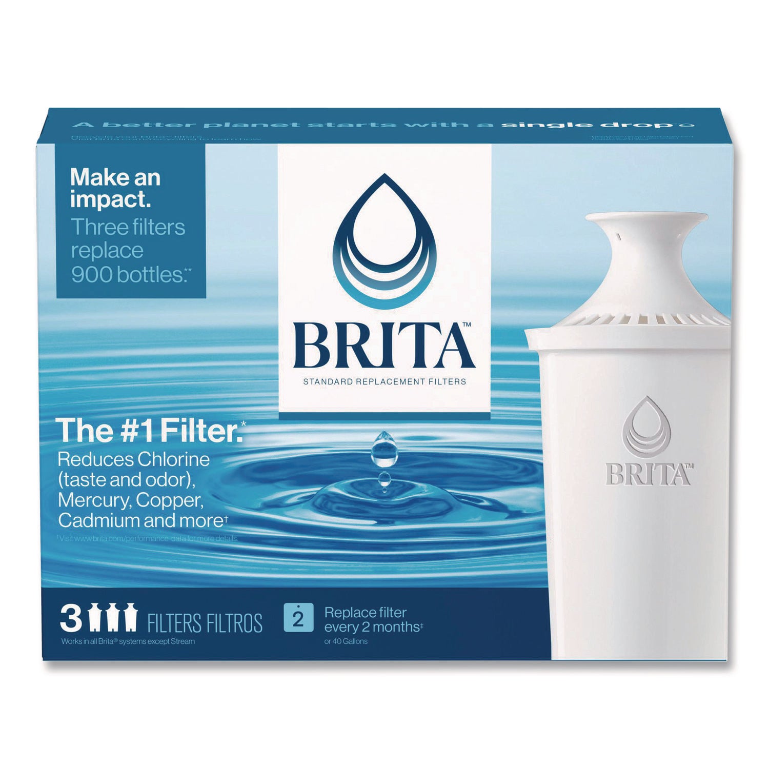 Water Filter Pitcher Advanced Replacement Filters, 3/Pack