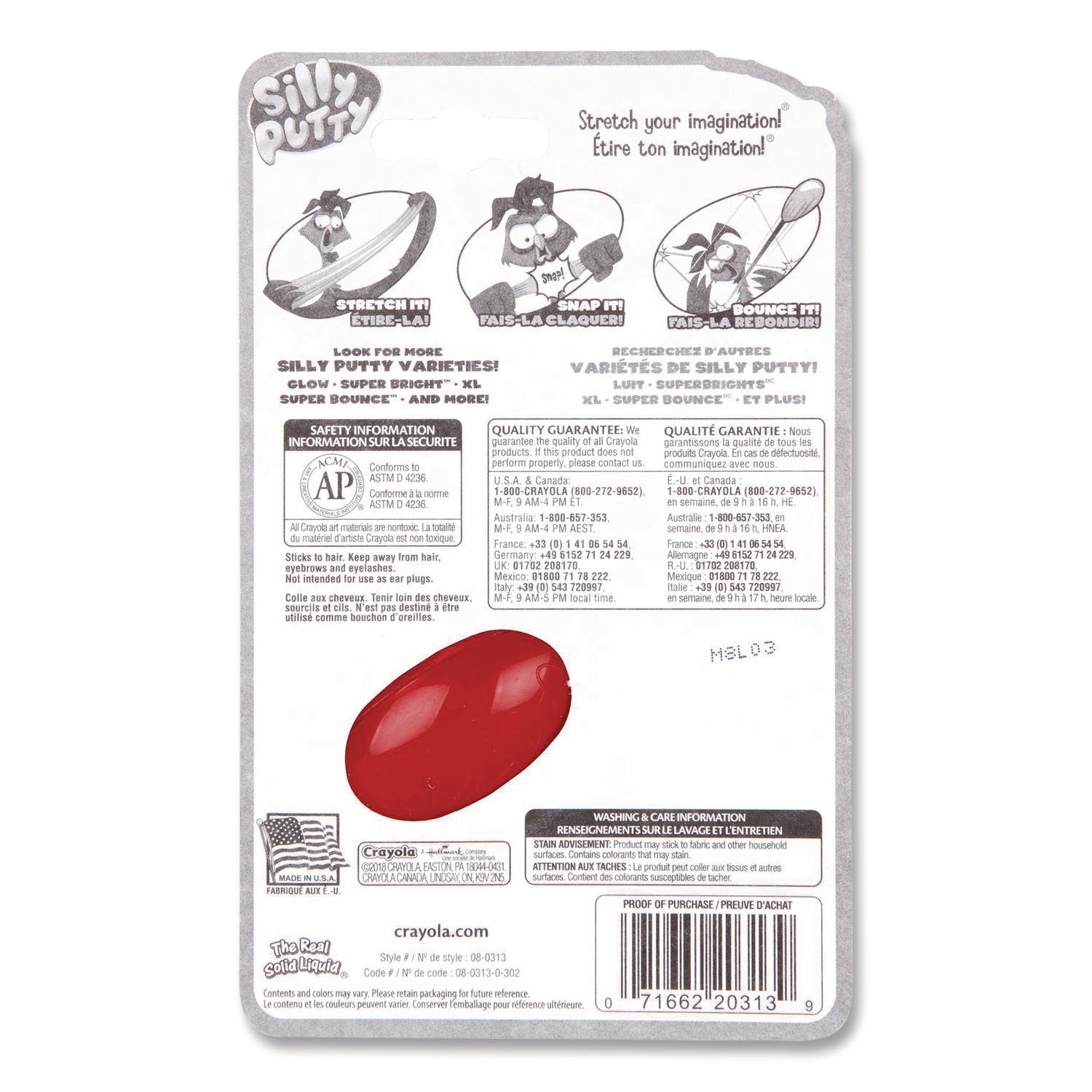 Original Silly Putty, 0.37 oz, Pink