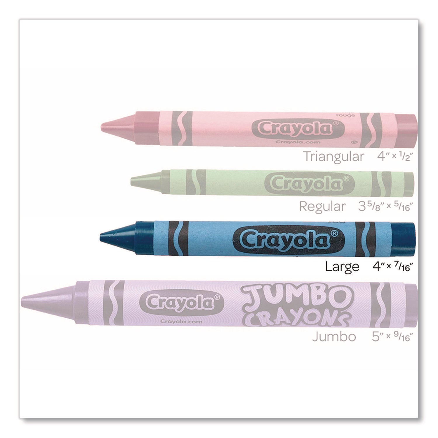 Ultra-Clean Washable Crayons, Large, Assorted, 16/Box