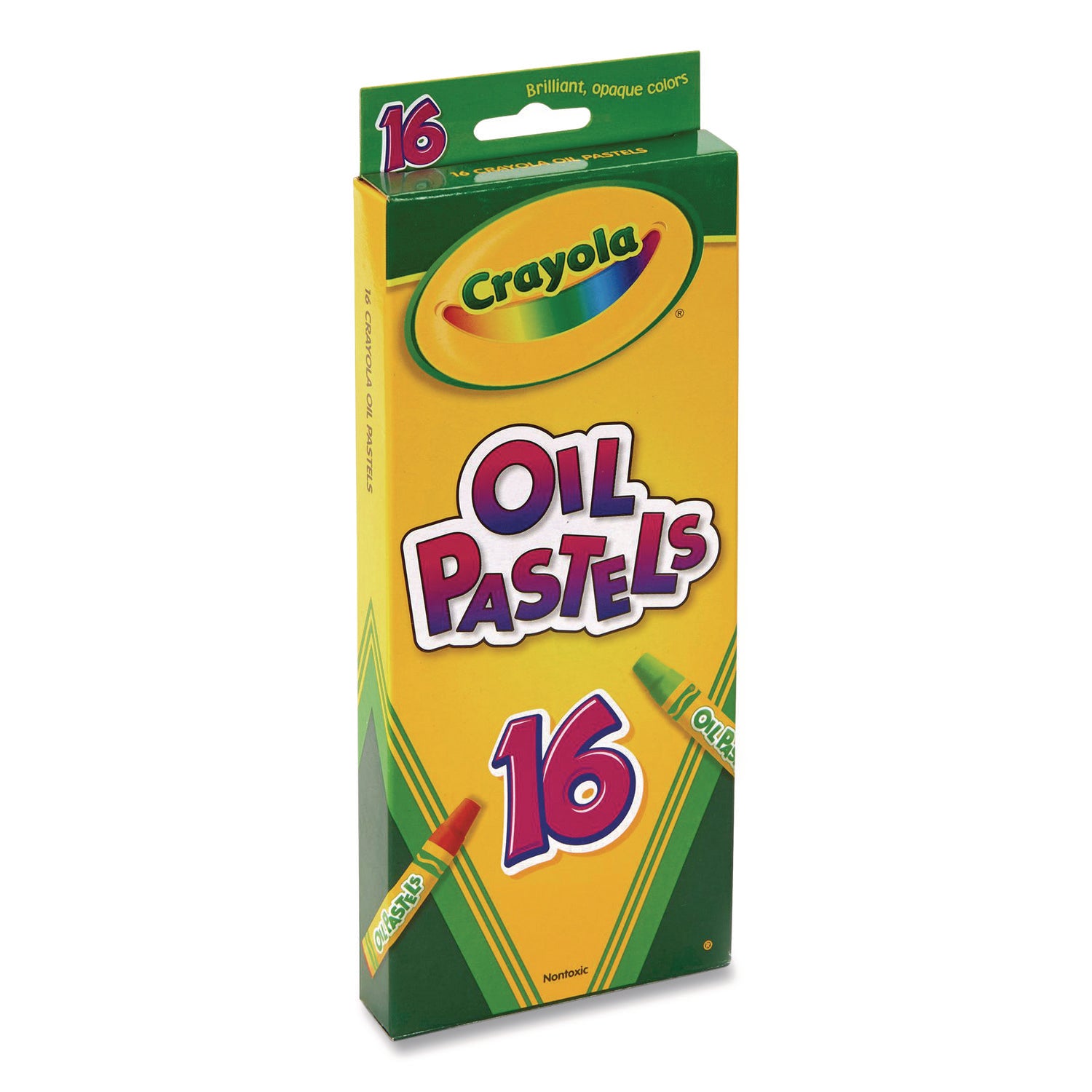 Crayola Opaque Colors Oil Pastels - Assorted, Red Orange, Red-violet, Violet, White, Yellow Green, Yellow-orange, Orange, Pink, Red, Green, ... - 16 / Set