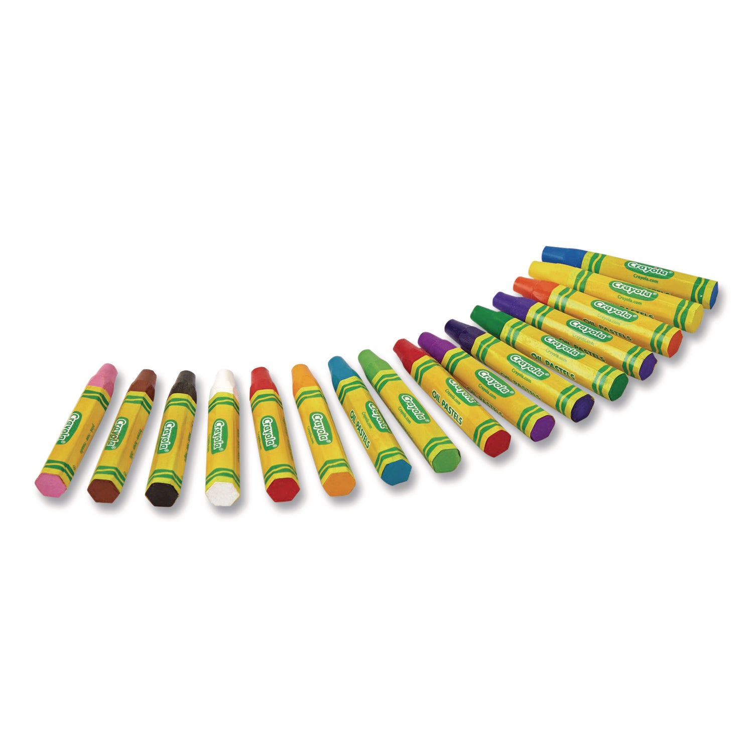 Crayola Opaque Colors Oil Pastels - Assorted, Red Orange, Red-violet, Violet, White, Yellow Green, Yellow-orange, Orange, Pink, Red, Green, ... - 16 / Set