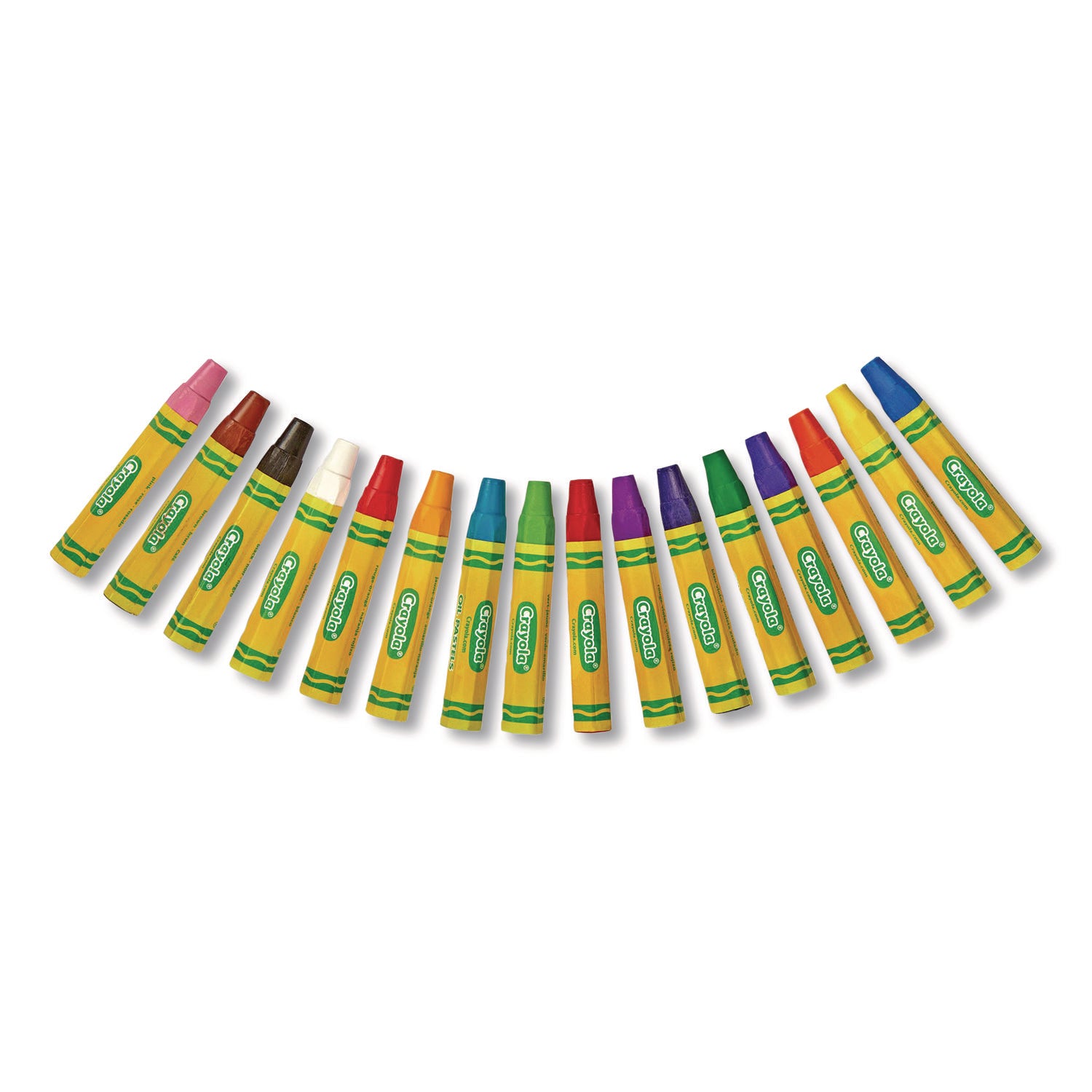 Crayola Opaque Colors Oil Pastels - Assorted, Red Orange, Red-violet, Violet, White, Yellow Green, Yellow-orange, Orange, Pink, Red, Green, ... - 16 / Set