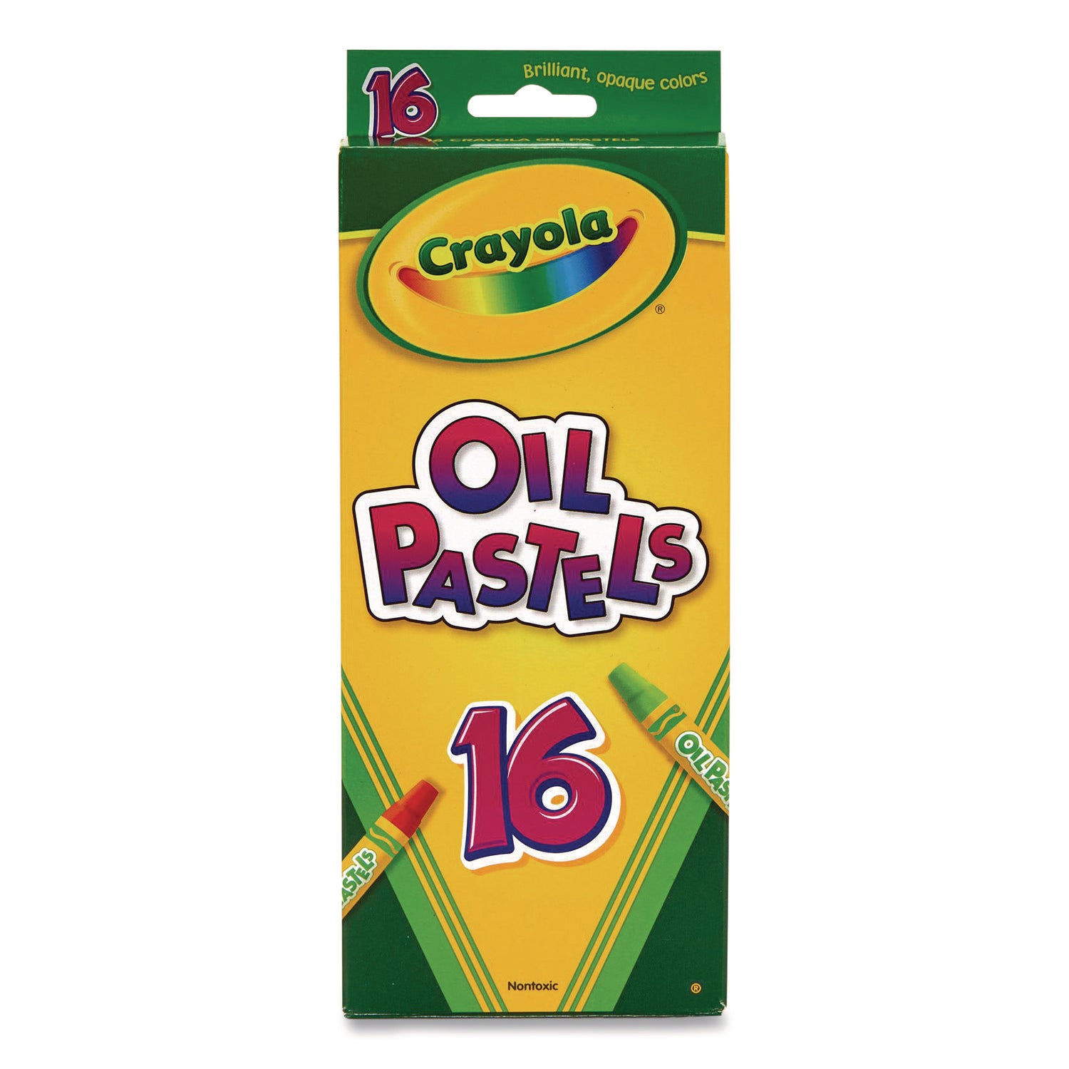 Crayola Opaque Colors Oil Pastels - Assorted, Red Orange, Red-violet, Violet, White, Yellow Green, Yellow-orange, Orange, Pink, Red, Green, ... - 16 / Set