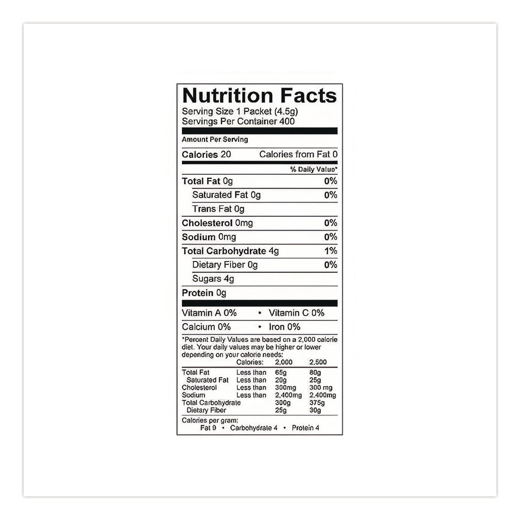 Raw Turbinado Sugar Packets, 0.16 oz Packet, 200 Packets/Box