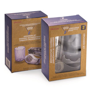 Officemate 3-Piece Desktop Organizer Set - Desktop - Durable, Sturdy - Translucent Gray - Plastic - 1 Each