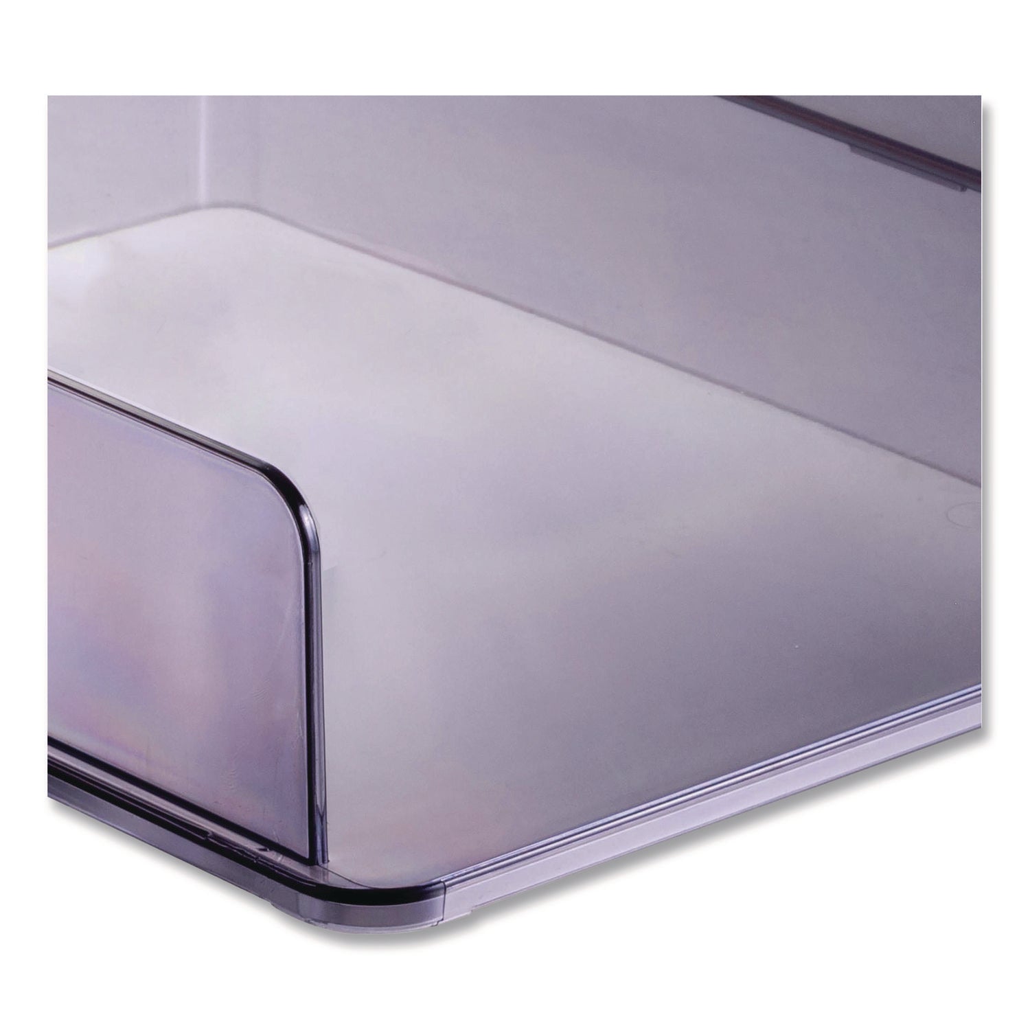 Officemate Stackable Letter Trays, Made from Recycled Bottles, 2PK - 2.8" Height x 12.8" Width x 10.2" DepthDesktop - Stackable - Translucent Gray - Plastic - 2 Pack