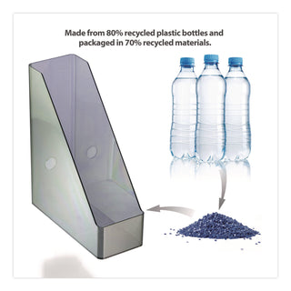 Officemate Literature/Magazine Holder - Vertical - 12.2" x 10.3" x 4.3" x - Plastic - 1 Each - Translucent Gray - Sturdy, Durable, Reusable