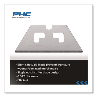 Blunt Tip Utility Knife Safety Blades, 0.75" x 2.25", 5/Pack, 20 Packs/Box