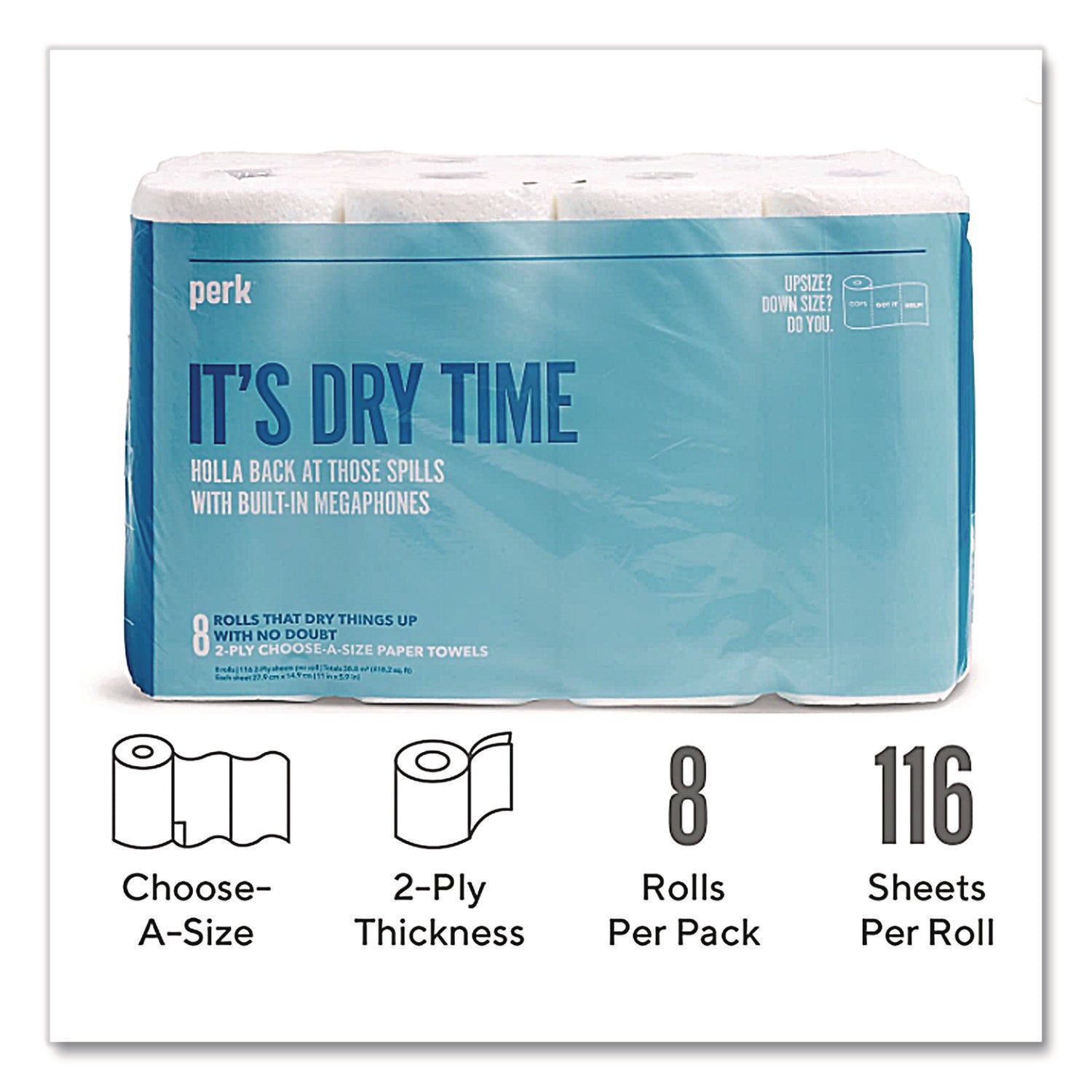 Choose-A-Size Kitchen Roll Paper Towels, 2-Ply, 5.9 x 11, White, 116 Sheets/Roll, 8 Rolls/Pack