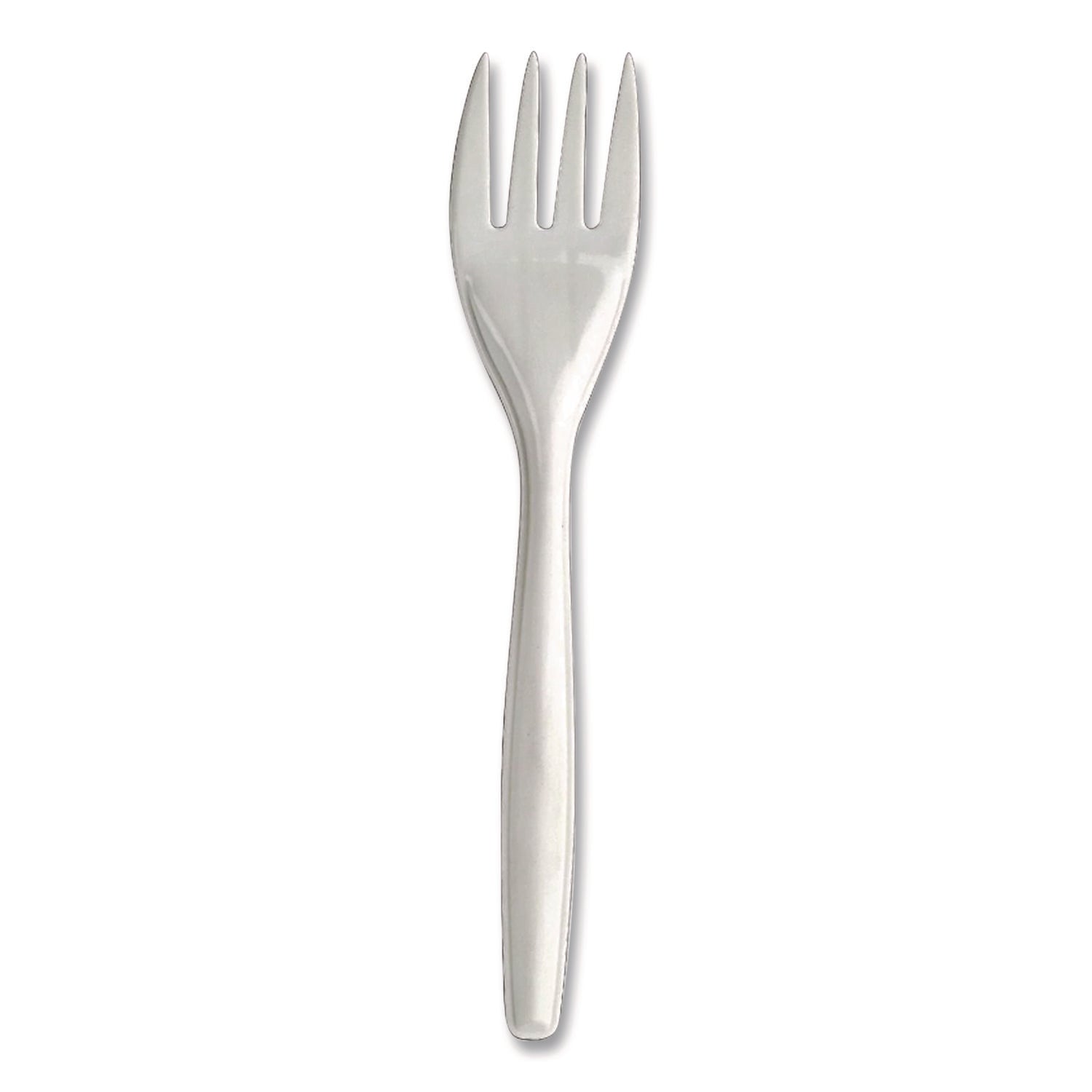 Mediumweight Plastic Cutlery, Fork, White, 300/Pack