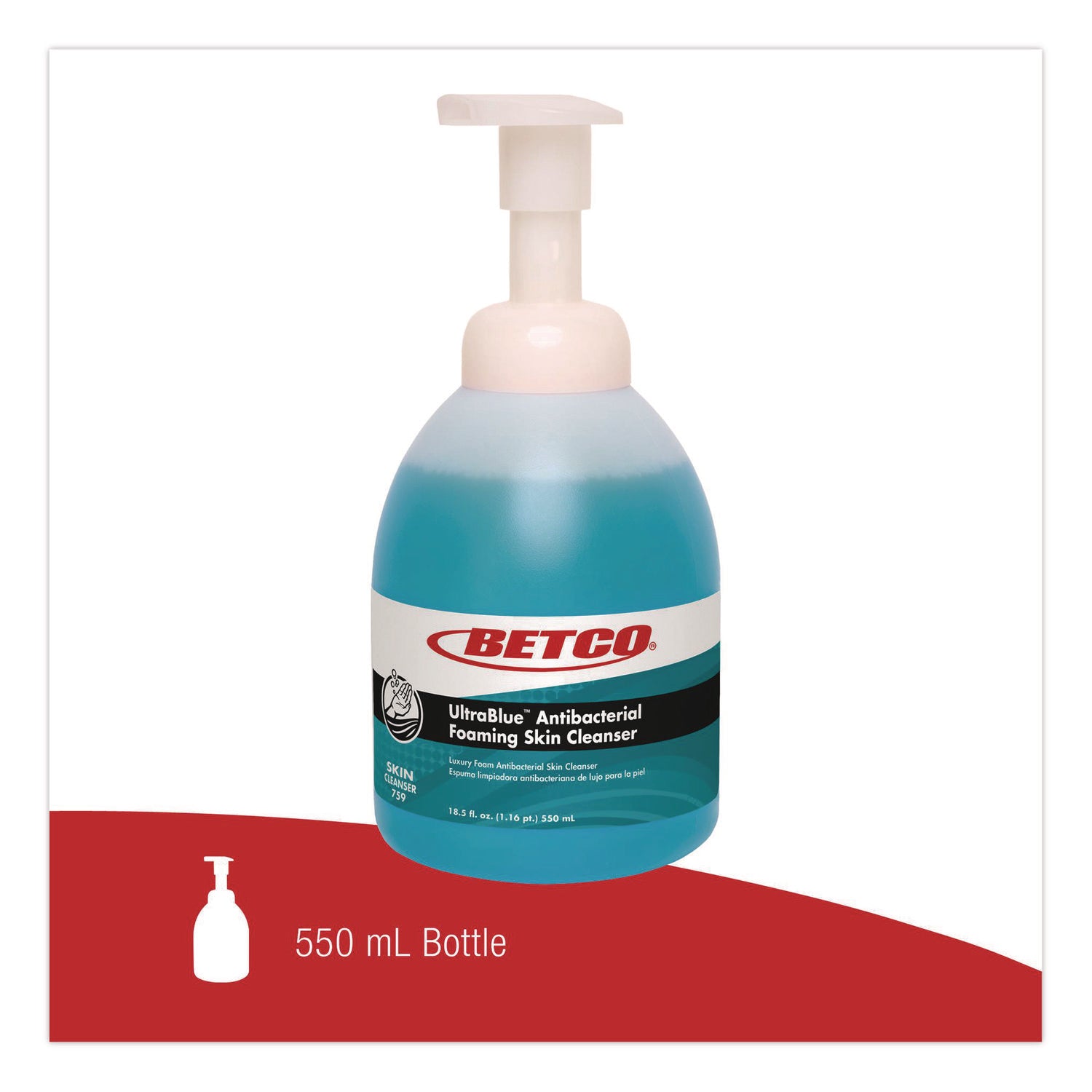 Betco Ultra Blue Antibacterial Skin Cleanser - Foam - 16.91 fl oz - Clean Ocean - Pump Bottle - Applicable on Hand - Skin - Anti-bacterial, Non-irritating, Moisturising - 1 Each