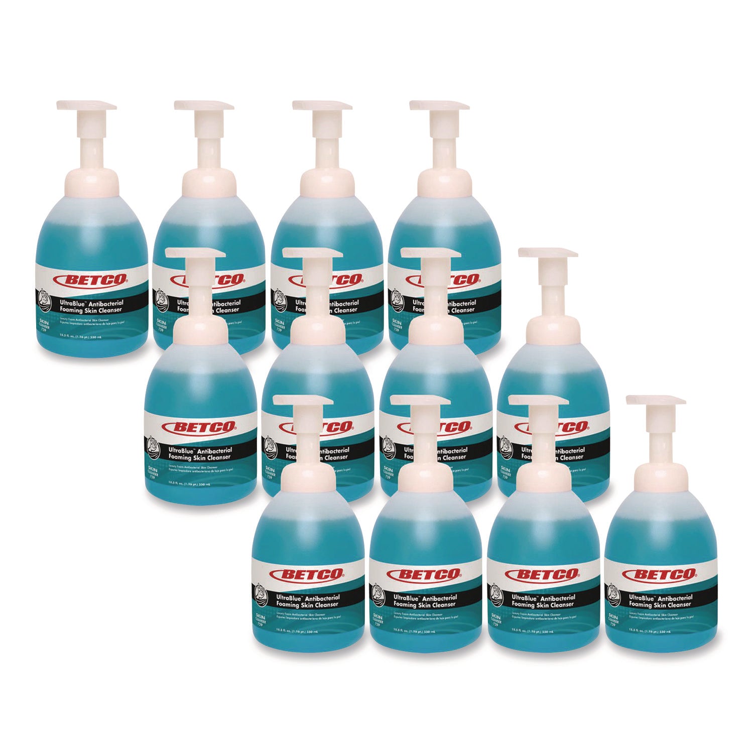 Betco Ultra Blue Antibacterial Skin Cleanser - Foam - 16.91 fl oz - Clean Ocean - Pump Bottle - Applicable on Hand - Skin - Anti-bacterial, Non-irritating, Moisturising - 1 Each