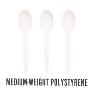 Mediumweight Plastic Cutlery, Teaspoon, White, 1,000/Pack
